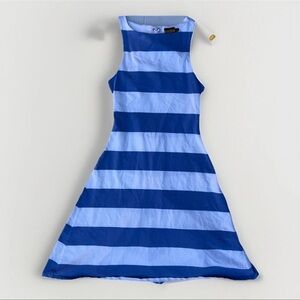 Ralph Lauren Rugby Blue White Striped Tennis Dress Lace up Women's S Rare